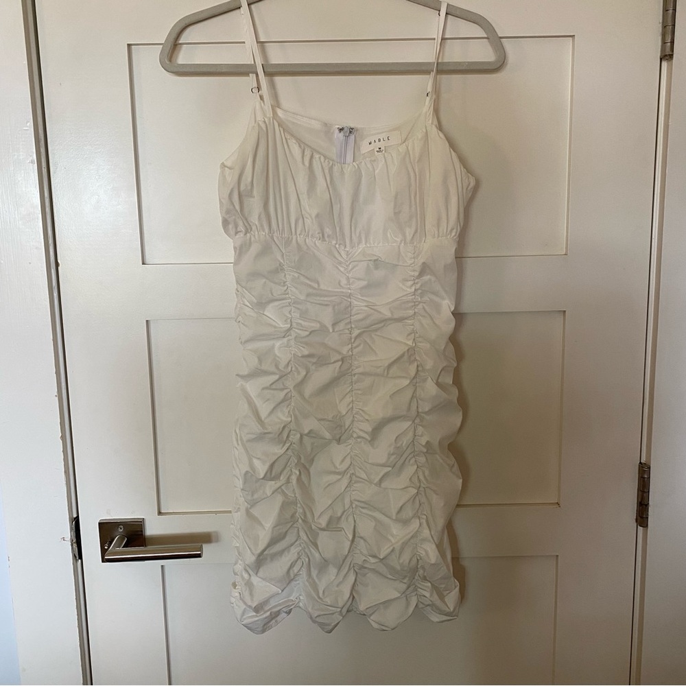 White ruffle bodycon dress